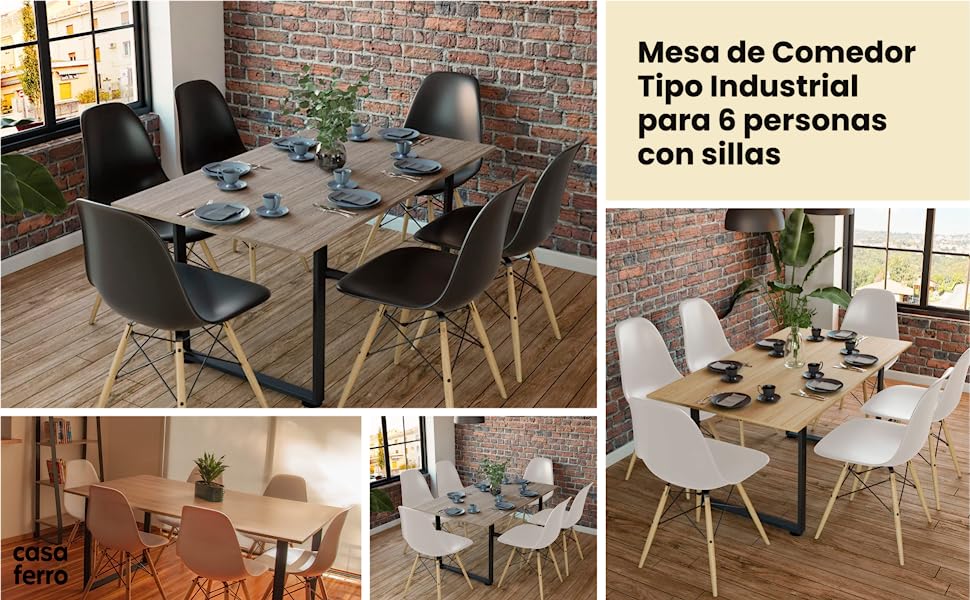 mesa de comedor tipo industrial