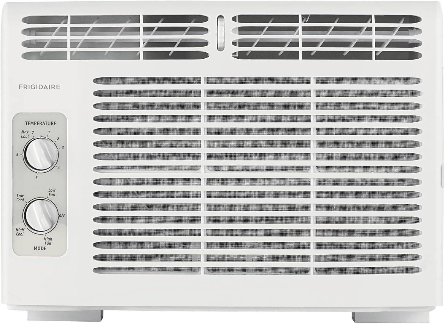 Frigidaire 5000 BTU Acondicionador de Aire montado en la Ventana, enfría hasta 150 Sq. Ft., Funcionamiento silencioso, Control de Temperatura sin Esfuerzo, 2 velocidades de Ventilador, reinicio