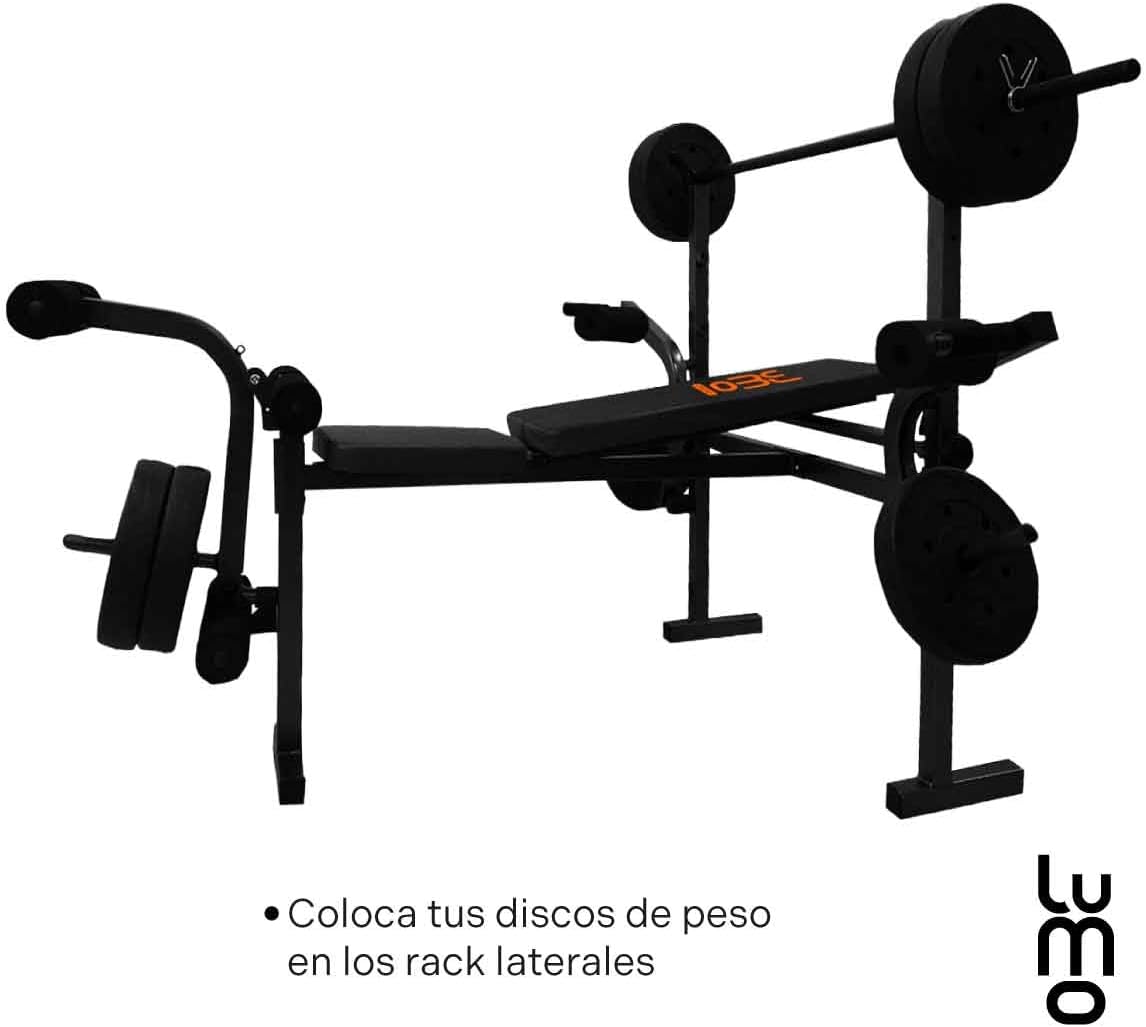 LUMO HOME Banco de Ejercicios Multiposiciones para Pecho, Brazo y Abdomen - Multifuncional, Ajustable y Resistente para Entrenamiento en Casa
