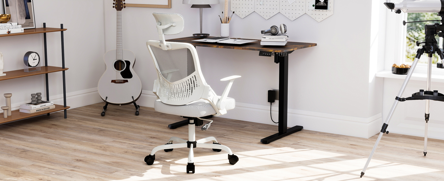 Silla de Oficina en casa, Silla ergonómica de Malla para computadora con Soporte Lumbar 