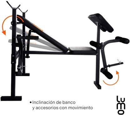 LUMO HOME Banco de Ejercicios Multiposiciones para Pecho, Brazo y Abdomen - Multifuncional, Ajustable y Resistente para Entrenamiento en Casa