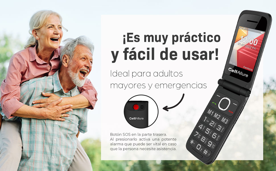 celular, teléfono móvil para adultos, SOS
