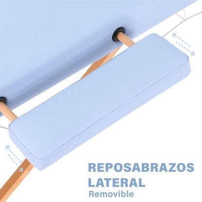 Onof Cama de Masaje Plegable de 3 Secciones y 8 Niveles de Altura Ajustable con Estuche Portátil para Uso Profesional Fisioterapia SPA Tatuajes Facial (Azul Maya)