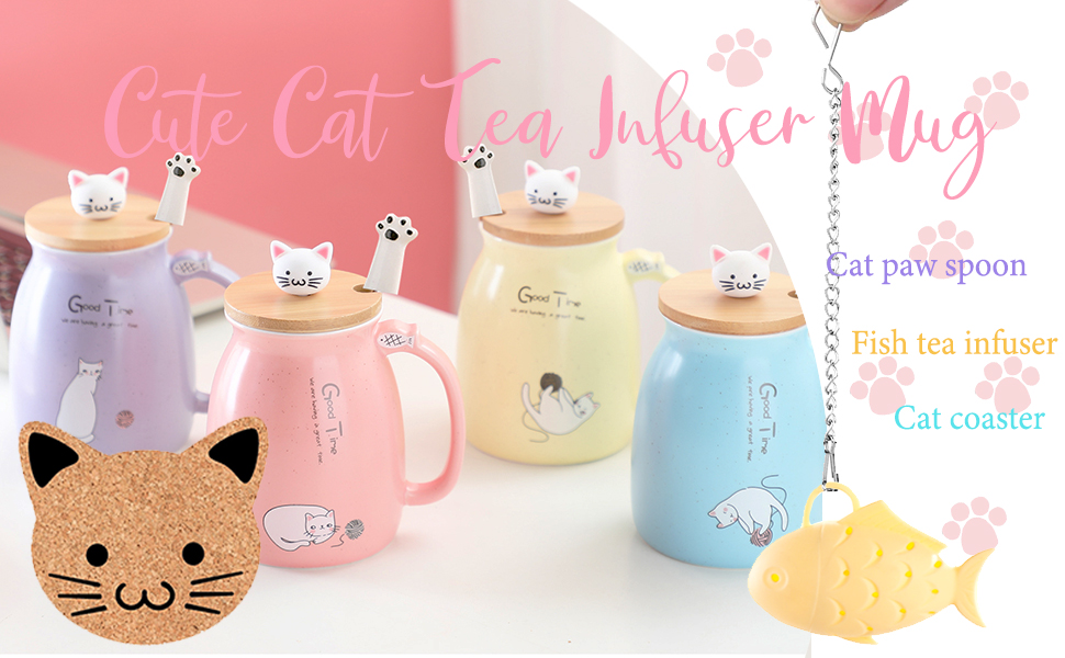 Taza de café de cerámica con tapa de madera y cuchara de acero inoxidable