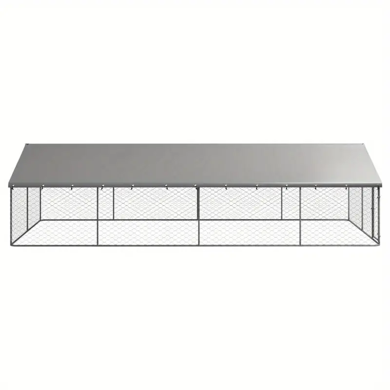   para perros al aire libre con techo, espaciosa   para perros para la seguridad de   con construcción de acero galvanizado de alta resistencia, toldo  , sistema de cierre con cerradura, 236.2 x 118.1 x 59.1 pulgadas detalles 0