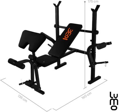 LUMO HOME Banco de Ejercicios Multiposiciones para Pecho, Brazo y Abdomen - Multifuncional, Ajustable y Resistente para Entrenamiento en Casa