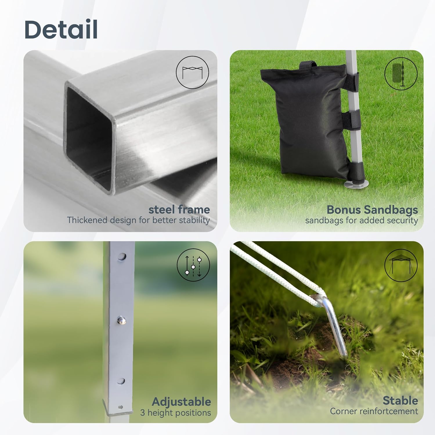 PHI VILLA - Toldo parasol con bloqueo UV de 4 x 4 m con kits de herramientas, pantalla de cenador para patio al aire libre, eventos de jardín, marrón