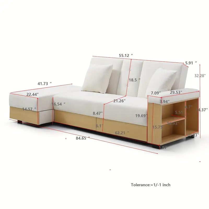 Sofá    , sofá   plegable multifuncional,   de almacenamiento y   de sofá con   y cajón, mesa abatible   portavasos    ,  ,  ,     detalles 4