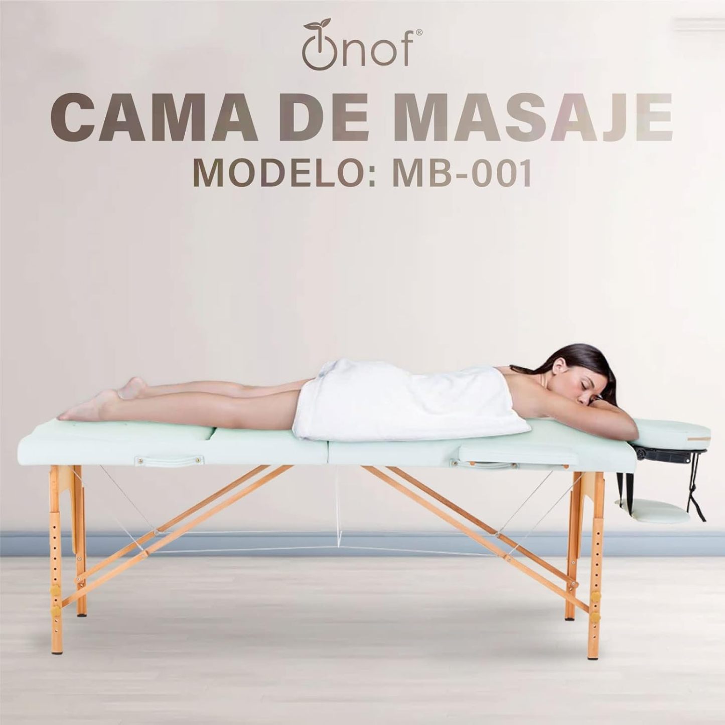 Onof Cama de Masaje Plegable de 3 Secciones y 8 Niveles de Altura Ajustable con Estuche Portátil para Uso Profesional Fisioterapia SPA Tatuajes Facial (Azul Maya)