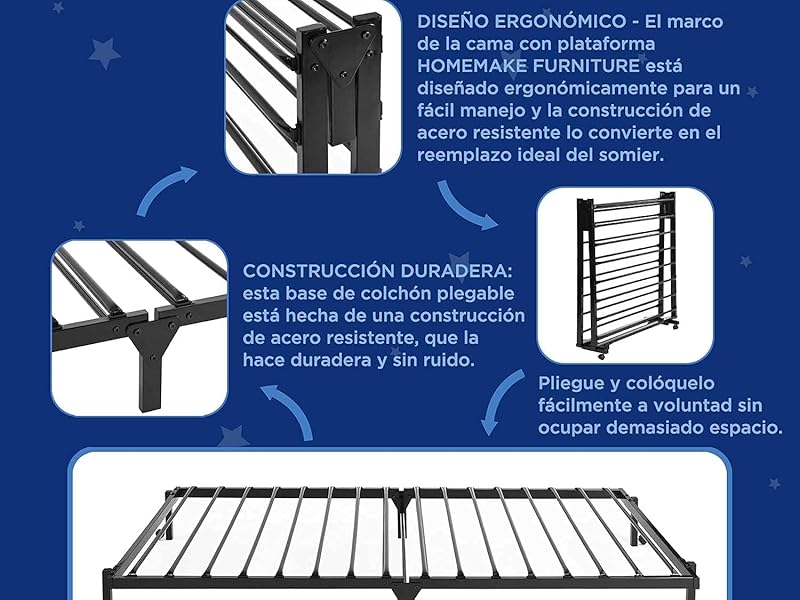 Somier plegable con ruedas