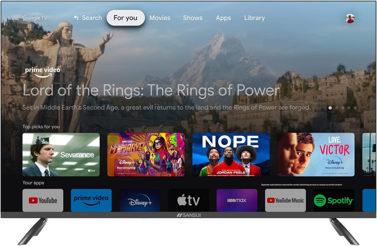 SANSUI Television Google TV, Voice Assistant Smart TV 2023 (43" 4k UHD)