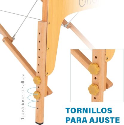 Onof Cama de Masaje Plegable de 3 Secciones y 8 Niveles de Altura Ajustable con Estuche Portátil para Uso Profesional Fisioterapia SPA Tatuajes Facial (Azul Maya)