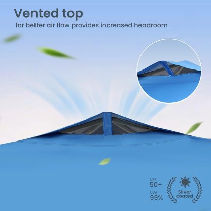 PHI VILLA - Toldo parasol con bloqueo UV de 4 x 4 m con kits de herramientas, pantalla de cenador para patio al aire libre, eventos de jardín, marrón