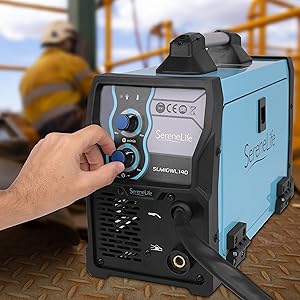 SereneLife Inverter MIG máquina de soldadura – voltaje dual 110/220 V, opción de gas, 130 Amp MIG inversor 