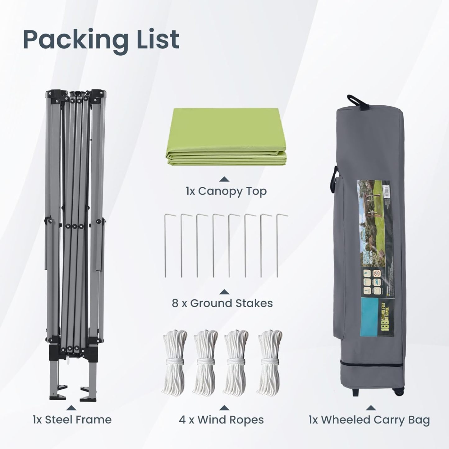 PHI VILLA - Toldo parasol con bloqueo UV de 4 x 4 m con kits de herramientas, pantalla de cenador para patio al aire libre, eventos de jardín, marrón