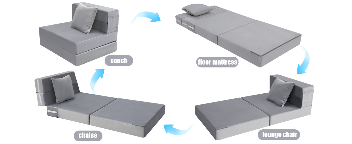 silla de espuma plegable sofá cama plegable sofá cama tri plegable plegable adultos colchón plegable