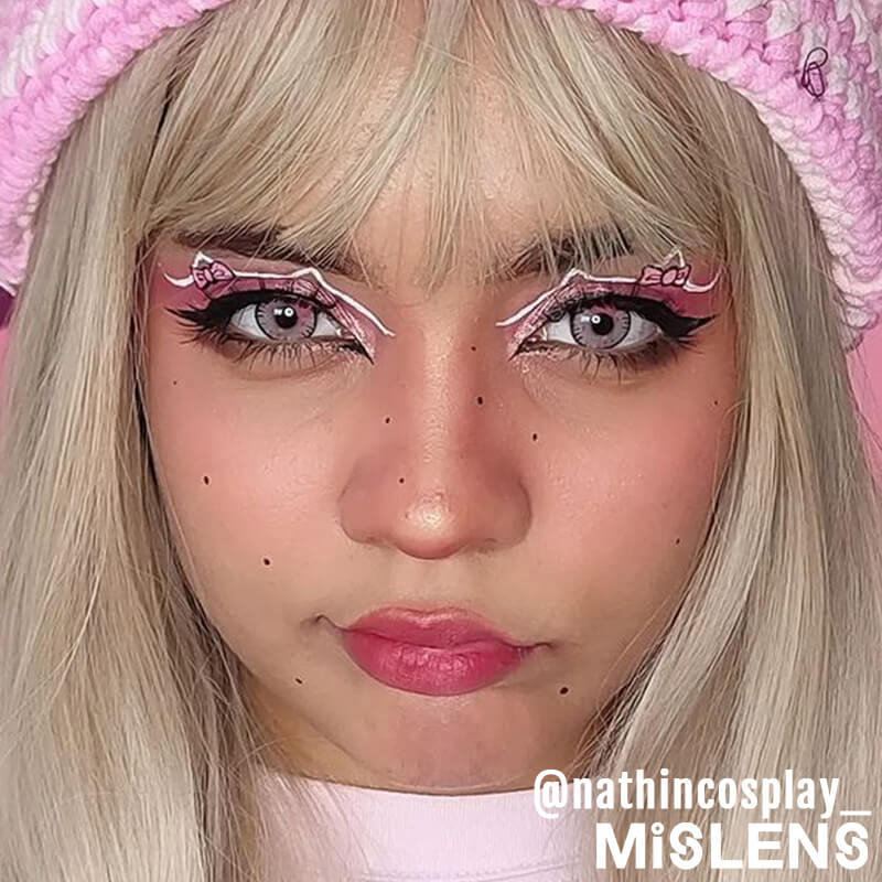 Mislens Kitty Cosplay Pink color contact Lenses for dark brown eyes