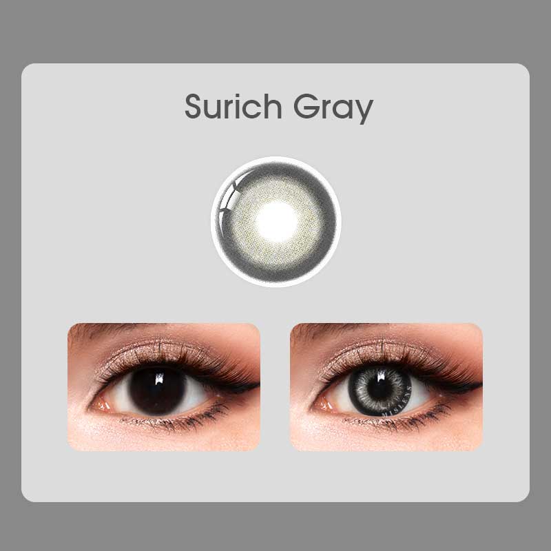 【Clearance】【Prescription】Mislens Surich Grey color contact Lenses for dark brown eyes