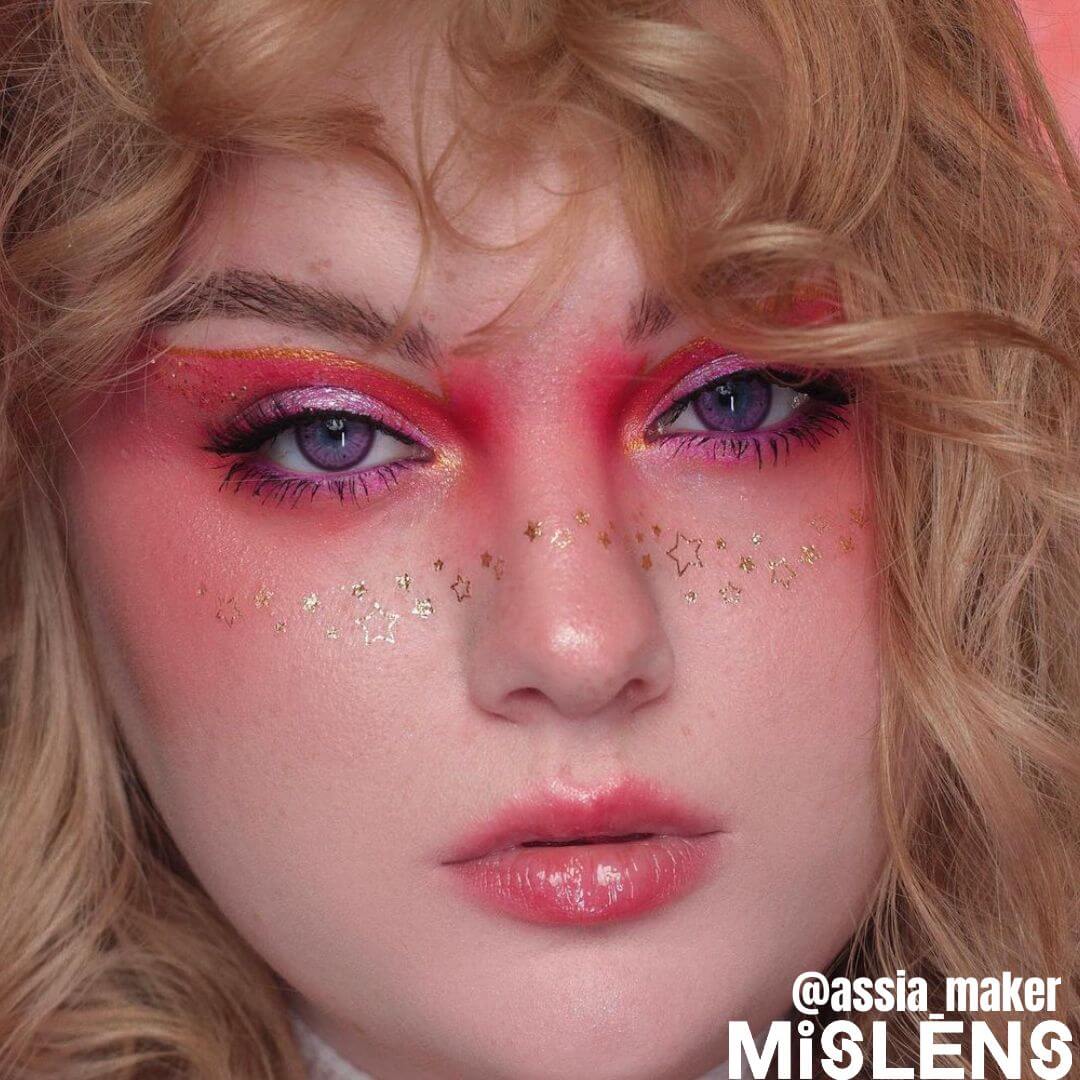 Mislens Fruit Juice Grape color contact Lenses for dark brown eyes