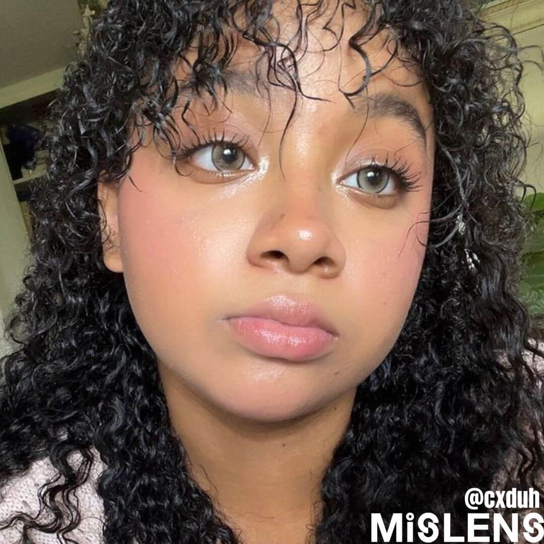 Mislens Smoothie Lemon Lime color contact Lenses for dark brown eyes