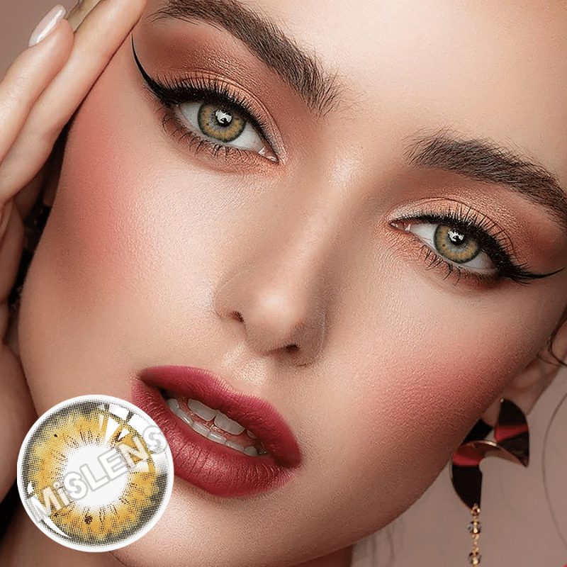 【Prescription】Mislens Stunna Girl Kamille Green color contact Lenses for dark brown eyes