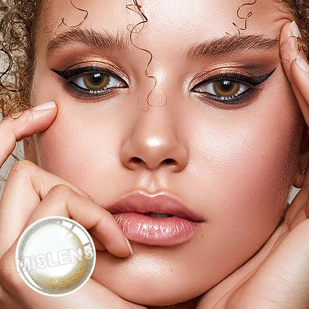 【Clearance】Mislens Zona Gloss Brown color contact Lenses for dark brown eyes