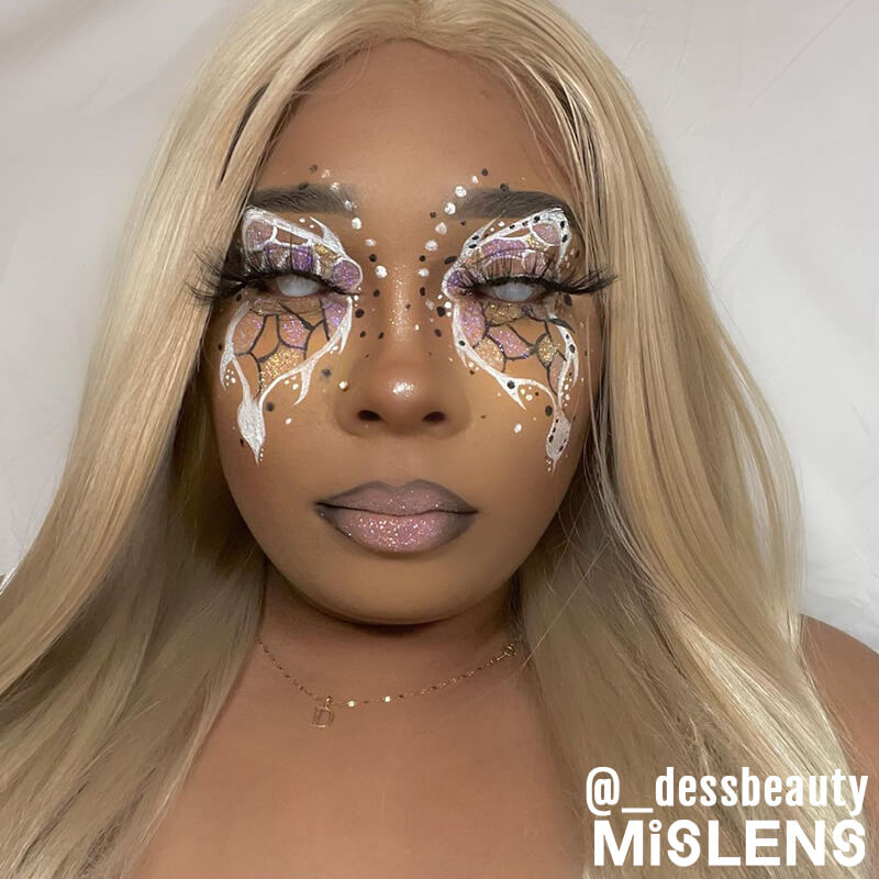 Mislens Mini Sclera White Out Cosplay color contact Lenses for dark brown eyes