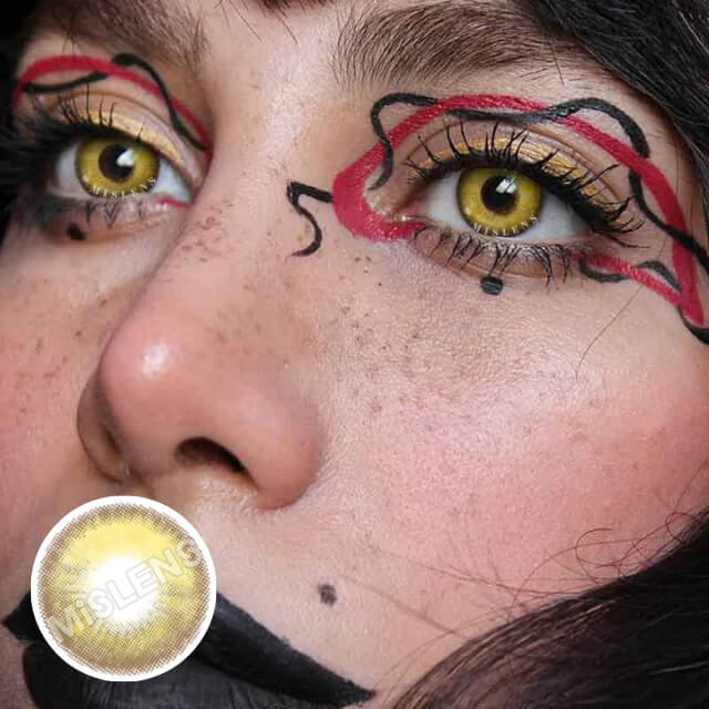 【Prescription】Mislens Girl Tears Brown color contact Lenses for dark brown eyes