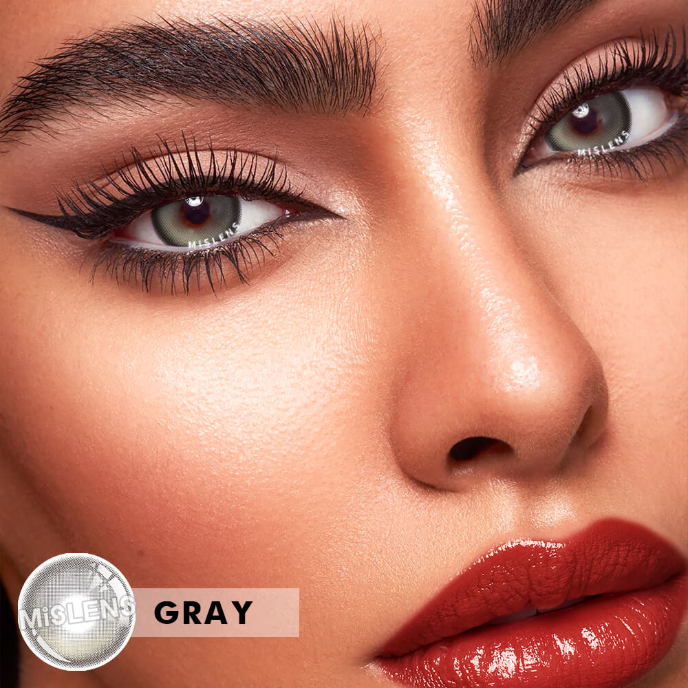 【Clearance】【Prescription】Mislens K4 Gray color contact Lenses for dark brown eyes