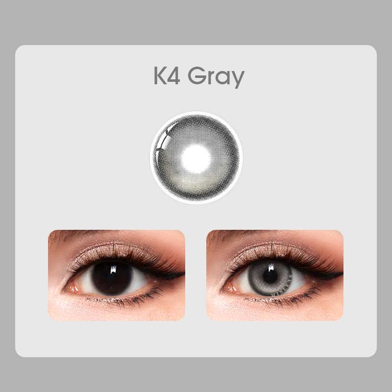 【Clearance】【Prescription】NEW Mislens K4 Gray color contact Lenses for dark brown eyes
