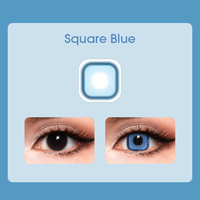 【Clearance】Mislens Square Blue color contact Lenses for dark brown eyes