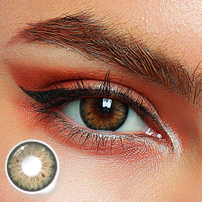 【Prescription】Mislens Stunna Girl Kamille Green color contact Lenses for dark brown eyes