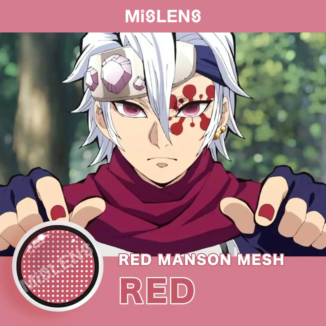 Mislens Red Manson Mesh Cosplay color contact Lenses for dark brown eyes