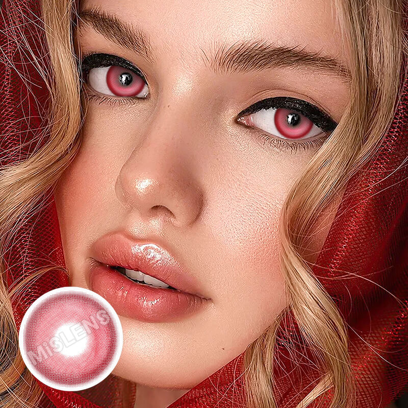 Mislens K4 Red color contact Lenses for dark brown eyes