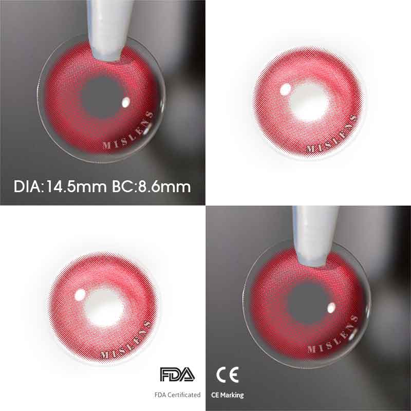Mislens K4 Red color contact Lenses for dark brown eyes