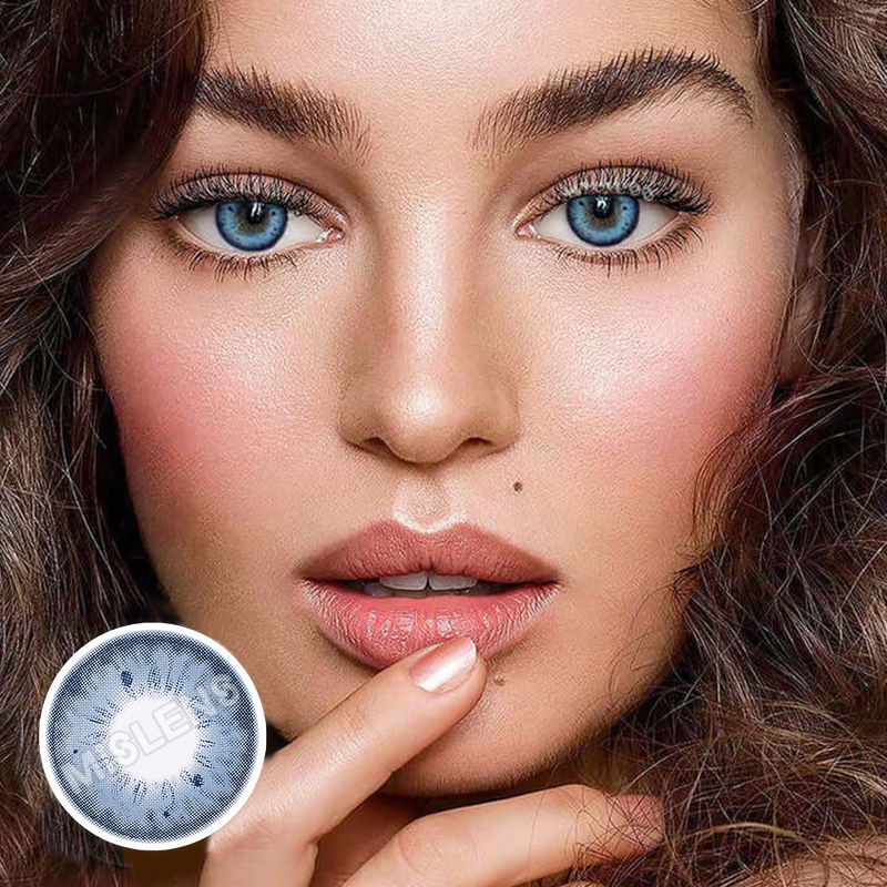 【Prescription】Mislens Stunna Girl Chole Blue color contact Lenses for dark brown eyes