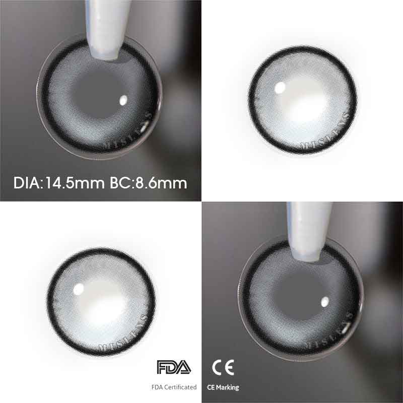 【New】【Prescription】Mislens Bubble Grey color contact Lenses for dark brown eyes