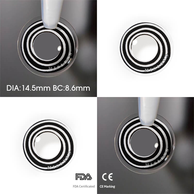 Mislens Black&White Spiral Cosplay color contact Lenses for dark brown eyes