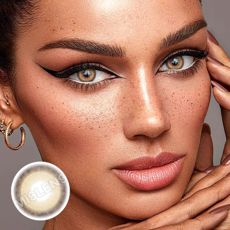 【Prescription】Mislens Aoki Caramel color contact Lenses for dark brown eyes