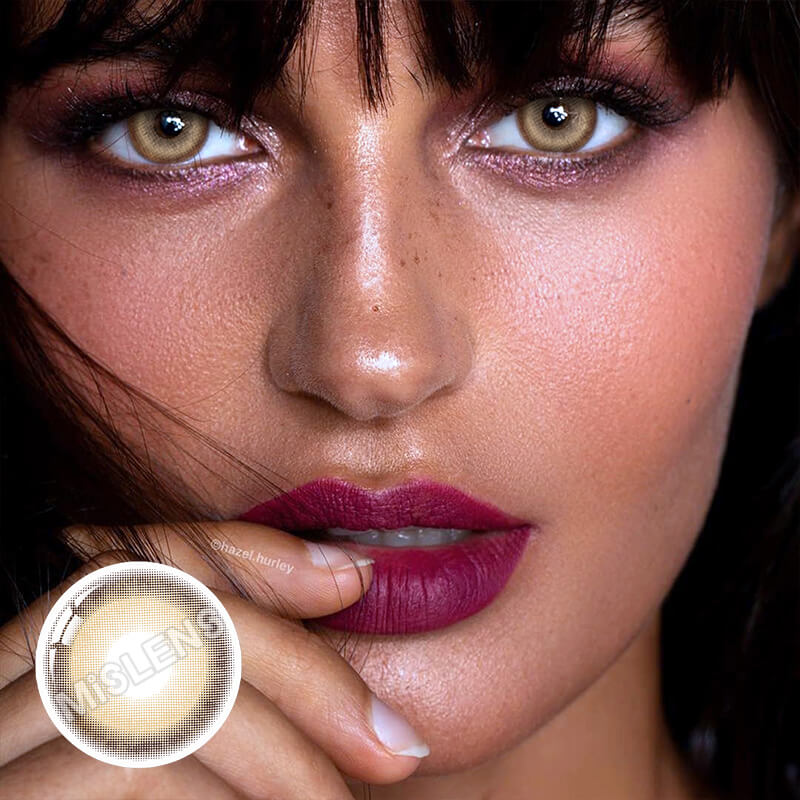【Prescription】Mislens Aoki Caramel color contact Lenses for dark brown eyes