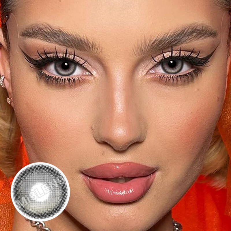 【Clearance】【Prescription】Mislens K4 Gray color contact Lenses for dark brown eyes