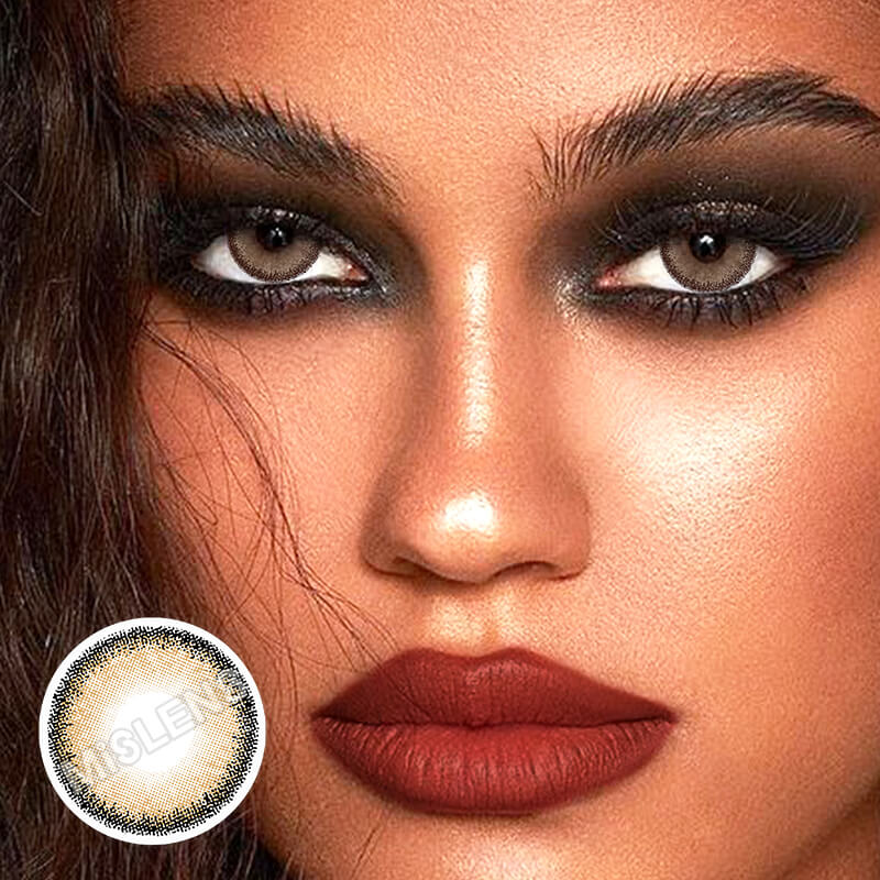 【Clearance】【Prescription】Mislens Nami Brown color contact Lenses for dark brown eyes