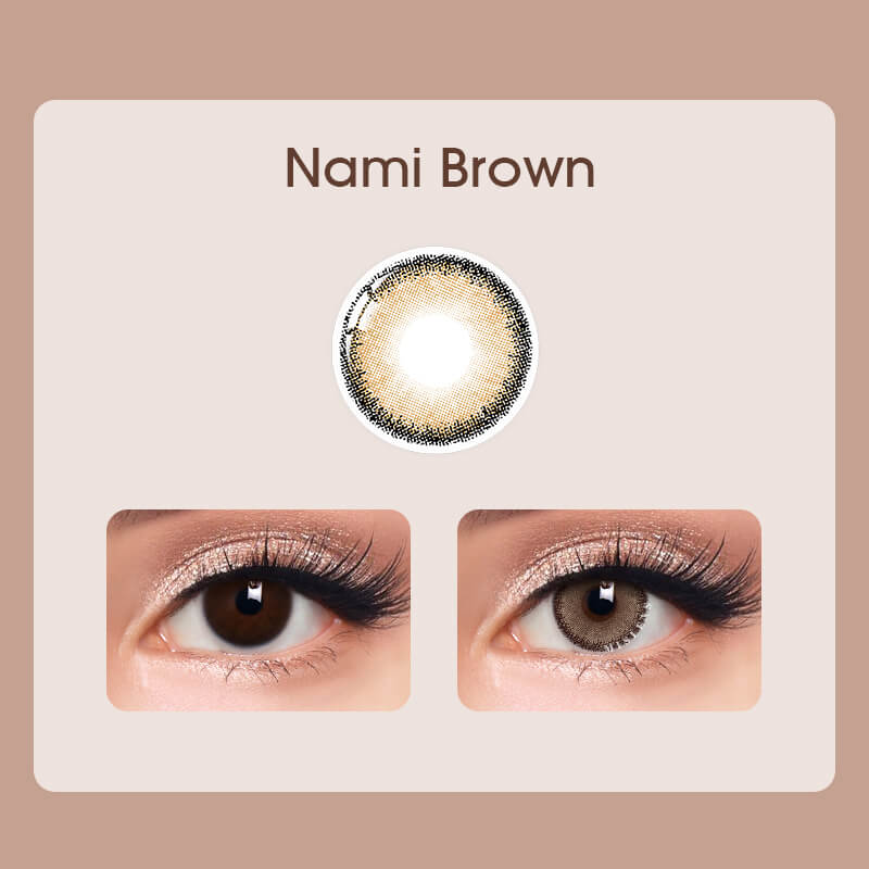 【Clearance】【Prescription】Mislens Nami Brown color contact Lenses for dark brown eyes