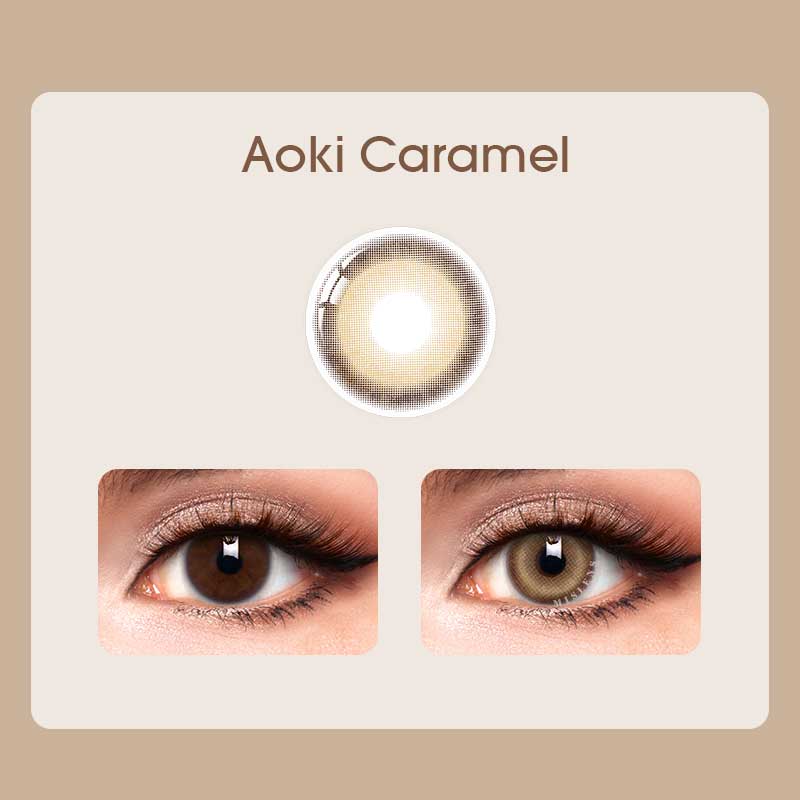 【Prescription】Mislens Aoki Caramel color contact Lenses for dark brown eyes