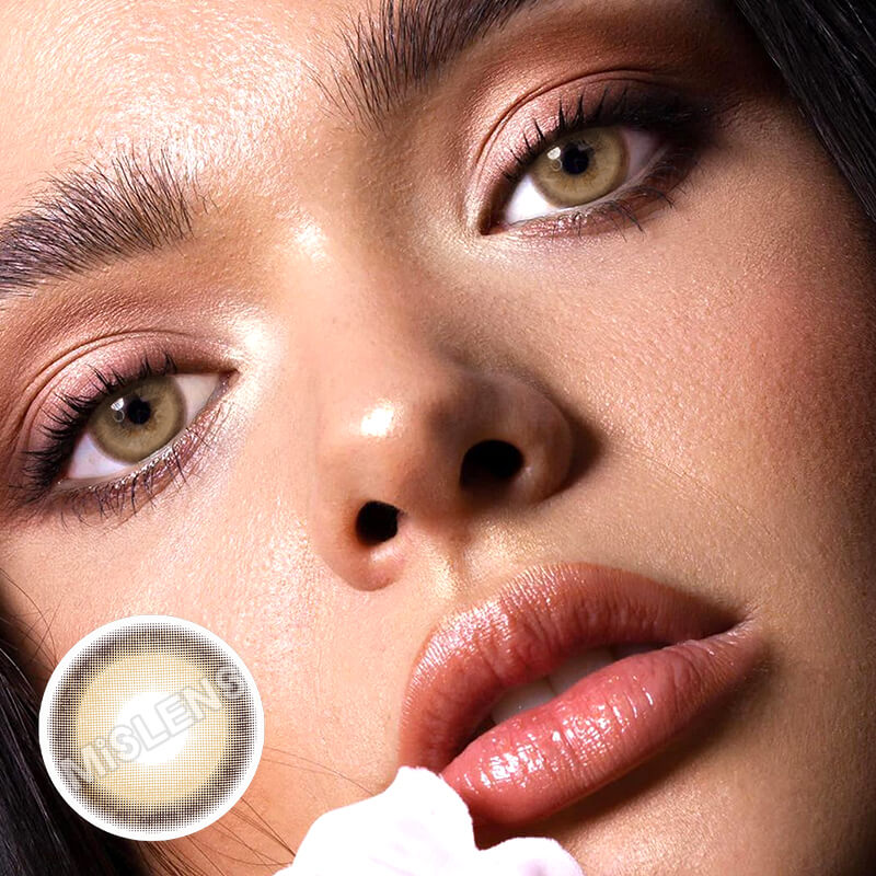 【Prescription】Mislens Aoki Caramel color contact Lenses for dark brown eyes