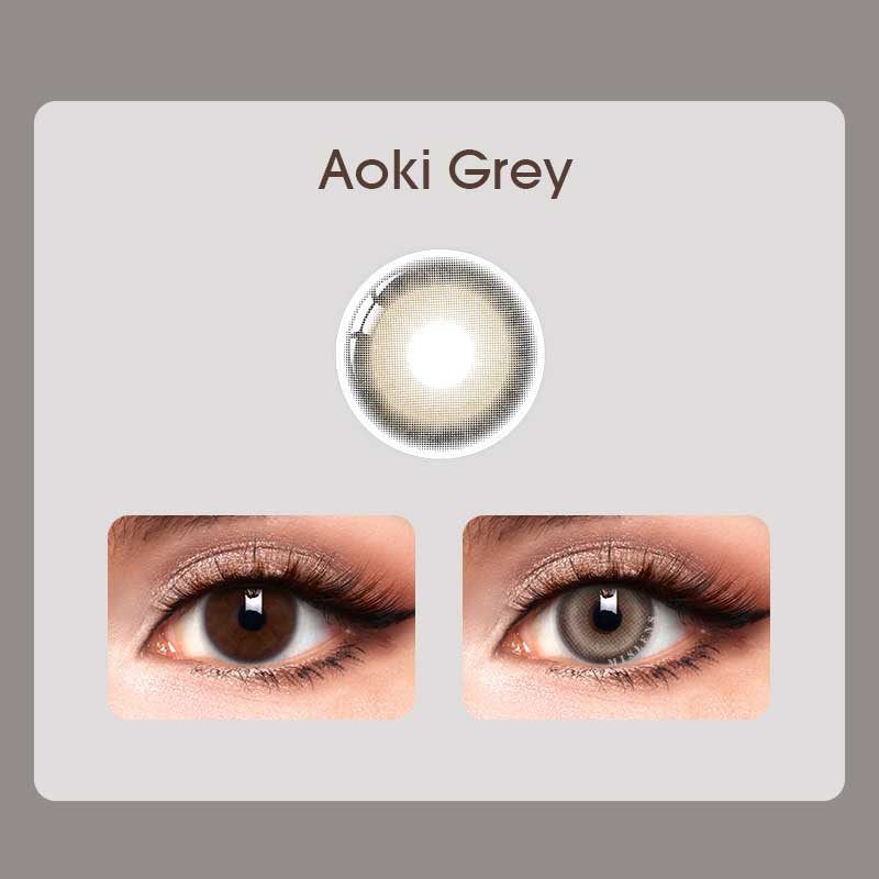 【Prescription】Mislens Aoki Grey color contact Lenses for dark brown eyes