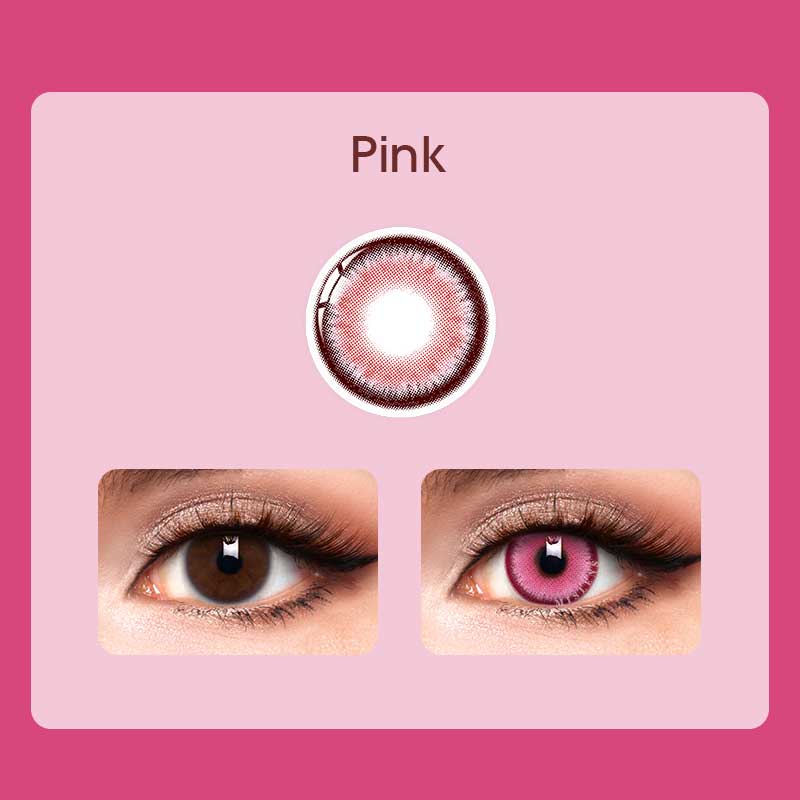 【Prescription】Mislens Anime Pink color contact Lenses for dark brown eyes