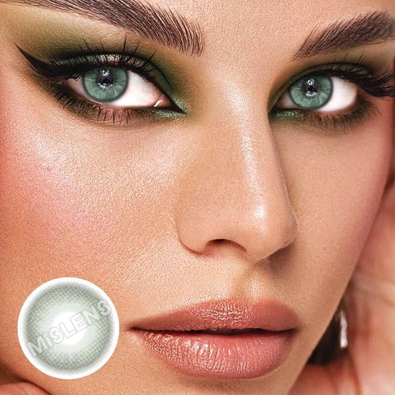 【Prescription】Mislens Apex Green color contact Lenses for dark brown eyes