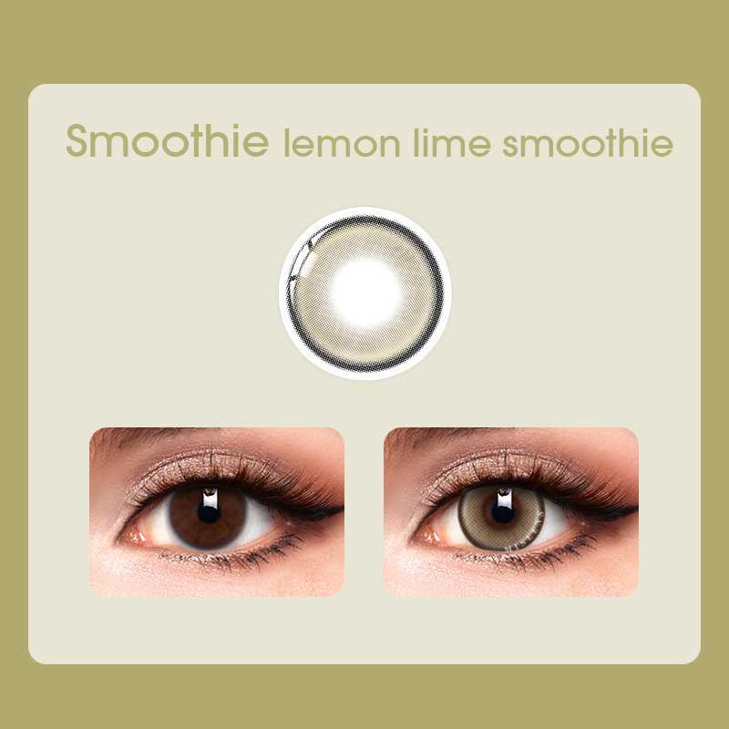 Mislens Smoothie Lemon Lime color contact Lenses for dark brown eyes