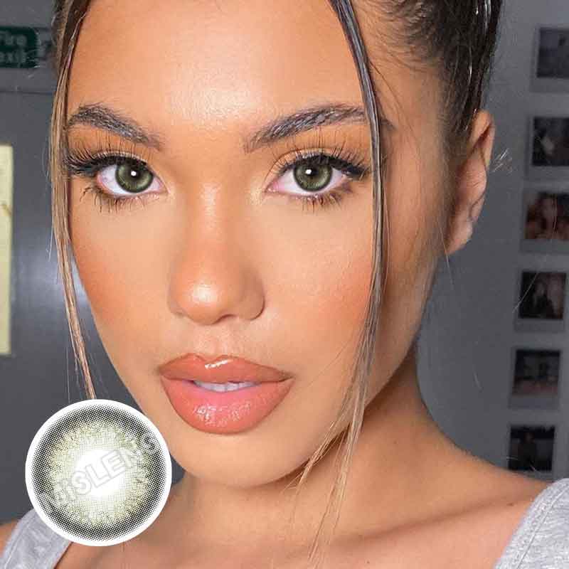 Mislens Glacier Grey color contact Lenses for dark brown eyes